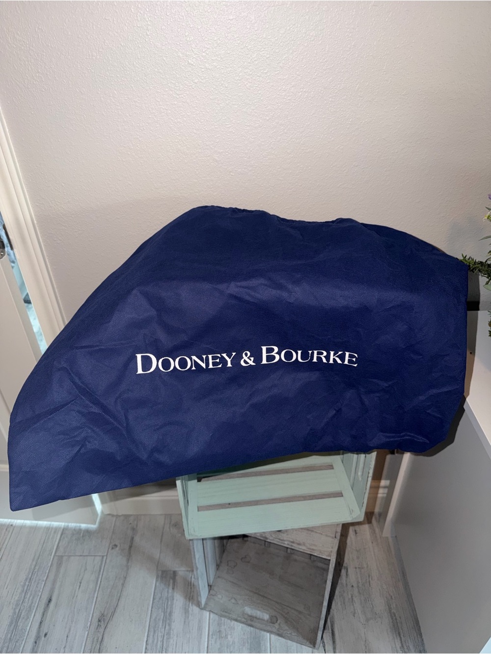 Dooney & Bourke Barlow Cream Leather Tote with Tan Trim - Picture 5 of 5